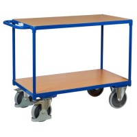 Policový vozík s madlem, do 500 kg, 2 police, 92 x 119 x 60 cm, modrý