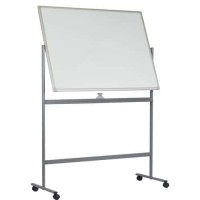 (obrázek pro) Mobilní bílá magnetická tabule Manutan Expert Basic, oboustranná, 90 x 120 cm