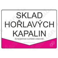 (obrázek pro) Sklad hořlavých kapalin, plast 297 x 210 x 0,5 mm A4