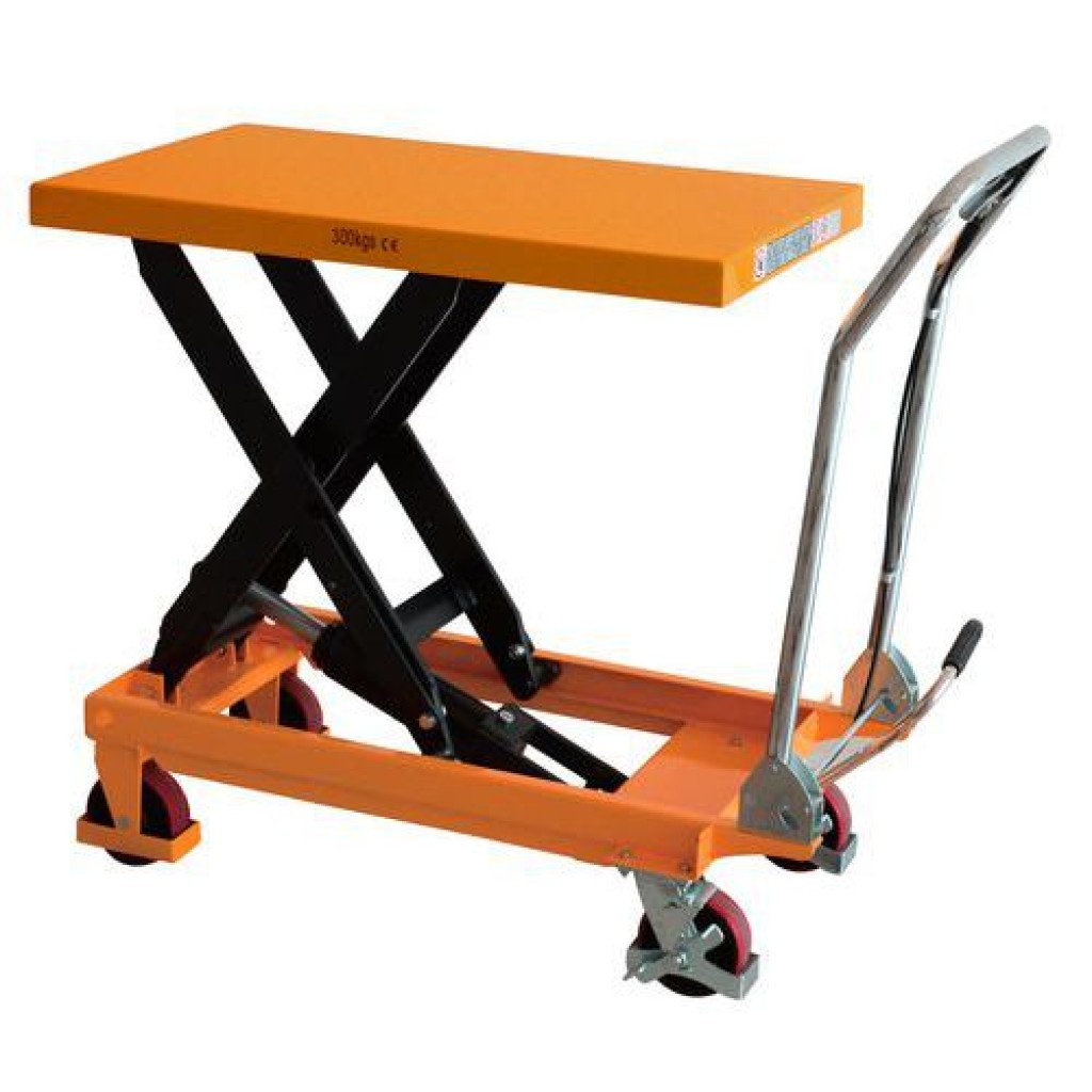 (obrázek pro) Mobilní zvedací hydraulický stůl Lift, do 300 kg, deska 85 x 50 cm