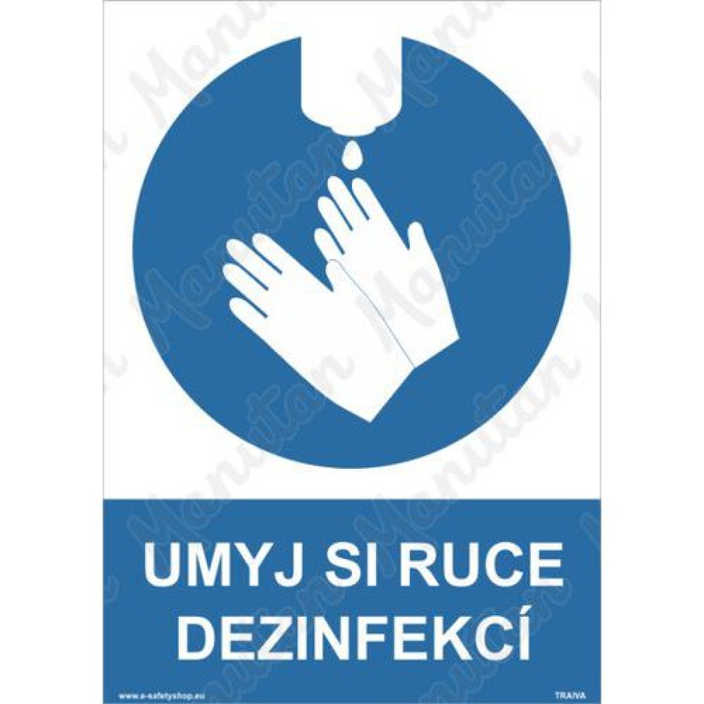 (obrázek pro) Umyj si ruce dezinfekcí, plast 148 x 210 x 0,5 mm A5