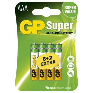 (obrázek pro) Alkalická baterie GP Super LR03 (AAA), blistr