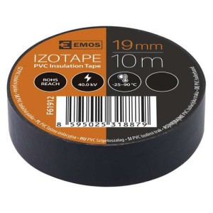 (obrázek pro) Elektroizolační PVC páska Emos, šířka 19 mm, 10 ks, 10 m, černá