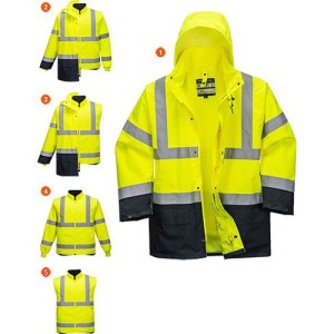 (obrázek pro) Reflexní nepromokavá bunda Essential Hi-Vis 5v1, žlutá/modrá, vel. M