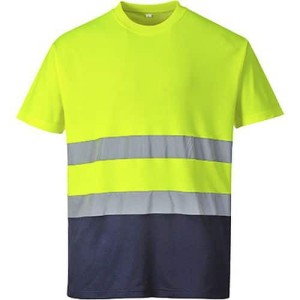 (obrázek pro) Reflexní tričko s krátkým rukávem Cotton Hi-Vis, žluté/modré, vel. XL