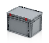 Přepravka EURO s víkem 40x30x28,5 uzavřený úchyt